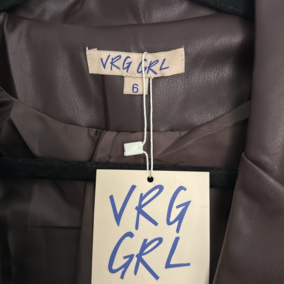 New VRG girl vegan leather blazer - Picture 2 of 3